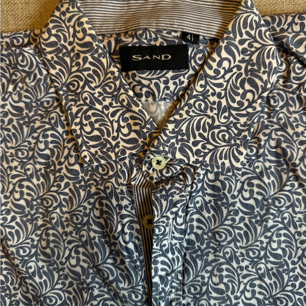 Sand Men's Blue Patterned Shirt